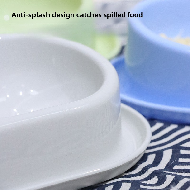 Cuenco doble para gatos, antipunta, a prueba de fugas, gran capacidad, protecci&oacute;n del cuello inclinado, cuenco para comida y agua para mascotas