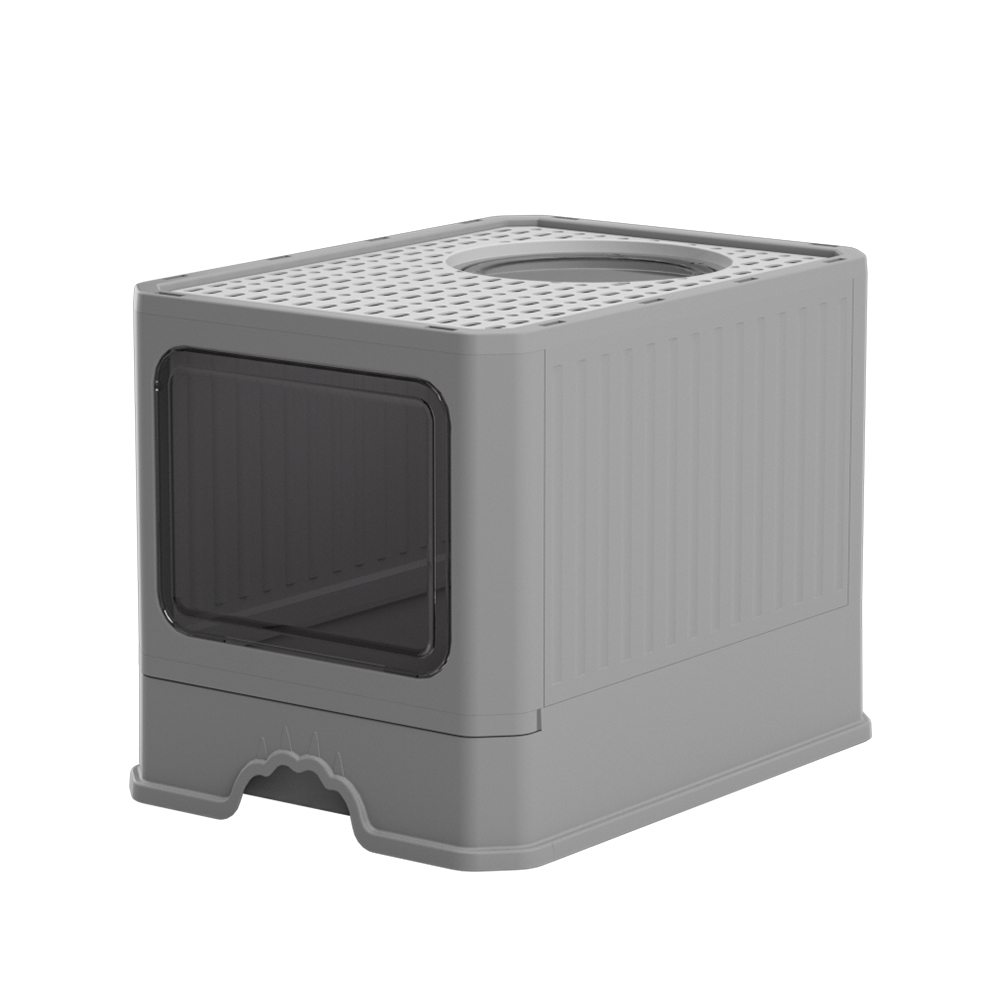 密閉型猫用トイレ - 臭気制御、通気口付きトップエントリーペット用トイレ